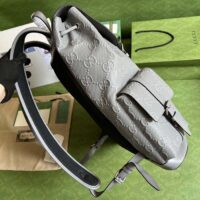 Gucci GG Unisex GG Embossed Backpack Grey GG Embossed Leather (1)