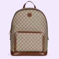 Gucci Unisex Backpack Interlocking G Beige Ebony GG Supreme Canvas