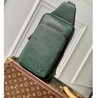 Louis Vuitton LV Unisex Avenue Sling Bag Dark Green Epicea Taiga Cowhide Leather (1)