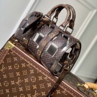 Louis Vuitton LV Unisex Keepall Bandoulière 25 Monogram Chess Coated Canvas PVC (2)