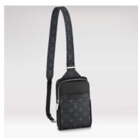 Louis Vuitton LV Unisex Outdoor Sling Bag Taigarama Noir Black Monogram Coated Canvas (6)