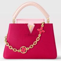 Louis Vuitton LV Women Capucines BB Handbag Rose Pink Taurillon Leather (7)