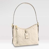 Louis Vuitton Women LV CarryAll PM Handbag Crème Beige Embossed Supple Grained Cowhide (7)