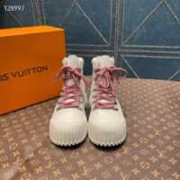 Louis Vuitton Women LV Ruby Flat Ranger White Calf Leather Bicolor Laces Rubber (11)