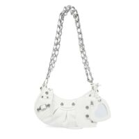 Balenciaga Women BB Le Cagole XS Shoulder Bag White Arena Lambskin (7)