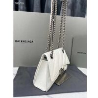 Balenciaga Women Crush Small Chain Bag Quilted White Crushed Calfskin Aged-Silver Hardware (5)