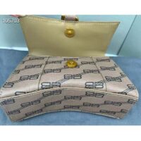 Balenciaga Women Hourglass XS Handbag Beige Brown BB Monogram Coated Canvas (5)