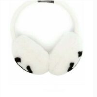 Chanel CC Women Earmuffs Winter Sports Ear Protectors White Black Wool (6)