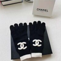 Chanel Unisex CC Ahead Beanie One Size Black White Cashmere