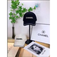 Chanel Unisex CC One Size Black White Cotton Hat (2)