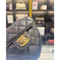 Chanel Women CC Heart Shape Bag Black Calfskin Leather Gold-Tone Metal (5)