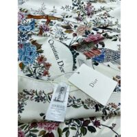 Dior CD Women Jardin D’Hiver 90 Square Scarf White Multicolor Silk Twill (9)