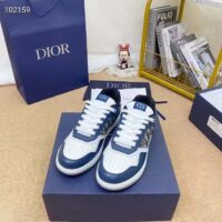 Dior Unisex Shoes CD B27 Low-Top Sneaker Blue Cream Gray Smooth Calfskin Oblique Jacquard (2)