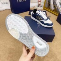 Dior Unisex Shoes CD B27 Low-Top Sneaker Blue Cream Gray Smooth Calfskin Oblique Jacquard (2)