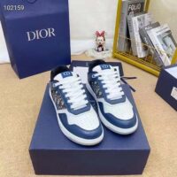 Dior Unisex Shoes CD B27 Low-Top Sneaker Blue Cream Gray Smooth Calfskin Oblique Jacquard (2)