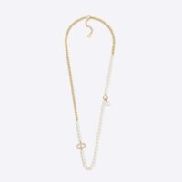 Dior Women 30 Montaigne Long Necklace Gold-Finish Metal and Silver-Tone Crystals (1)