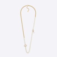 Dior Women 30 Montaigne Long Necklace Gold-Finish Metal and Silver-Tone Crystals (1)