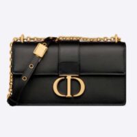 Dior Women CD 30 Montaigne East-West Bag Chain Black Calfskin (11)