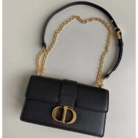 Dior Women CD 30 Montaigne East-West Bag Chain Black Calfskin (11)