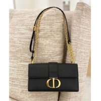 Dior Women CD 30 Montaigne East-West Bag Chain Black Calfskin (11)