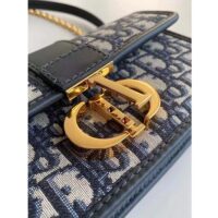 Dior Women CD 30 Montaigne East-West Bag Chain Blue Oblique Jacquard (4)