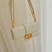 Dior Women CD 30 Montaigne East-West Bag Chain Latte Calfskin (4)