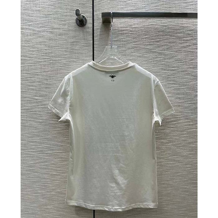 Dior Women CD ‘C’est Non Non Non Et Non’ T-Shirt Ecru Cotton Jersey Linen (9)