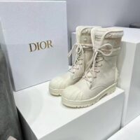 Dior Women CD D-Major Ankle Boot White Calfskin Lambskin Wool (3)