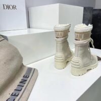 Dior Women CD D-Major Ankle Boot White Calfskin Lambskin Wool (3)