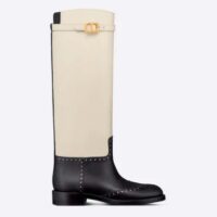 Dior Women CD Dior Empreinte Boot Black White Perforated Calfskin (5)