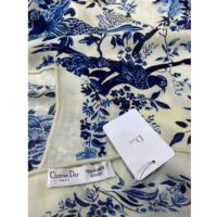 Dior Women CD Dior Jardin D’Hiver 90 Square Scarf Ivory Blue Silk Twill (1)