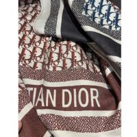 Dior Women CD Dior Oblique Diortwin 90 Square Burgundy Navy Blue Silk Twill (4)