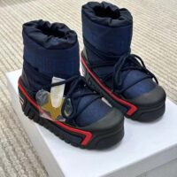 Dior Women CD DiorAlps Snow Boot Deep Blue Navy Mizza Shiny Nylon (12)