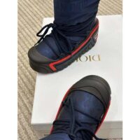 Dior Women CD DiorAlps Snow Boot Deep Blue Navy Mizza Shiny Nylon (12)