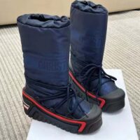 Dior Women CD DiorAlps Snow Boot Deep Blue Navy Mizza Shiny Nylon (12)