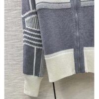 Dior Women CD DiorAlps Zipped Cardigan Hood Gray White Wool Cashmere Knit (9)