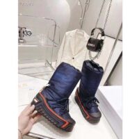 Dior Women CD Dioralps Snow Boot Deep Blue Mizza Shiny Nylon (6)