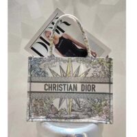 Dior Women CD Large Book Tote White Multicolor Rêve D’Infini Embroidery (10)