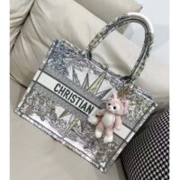 Dior Women CD Large Book Tote White Multicolor Rêve D’Infini Embroidery (10)