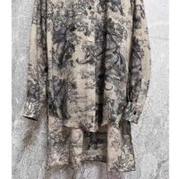 Dior Women CD Long Blouse Hazelnut Cotton Voile Toile de Jouy Motif (1)