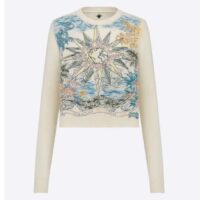 Dior Women CD Sweater Ecru Cashmere Knit Multicolor Rêve D’Infini Motif (11)