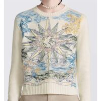 Dior Women CD Sweater Ecru Cashmere Knit Multicolor Rêve D’Infini Motif (11)