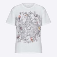 Dior Women CD T-Shirt Ecru Cotton Jersey Linen Dior Sevilla Star Motif (3)