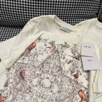 Dior Women CD T-Shirt Ecru Cotton Jersey Linen Dior Sevilla Star Motif (3)