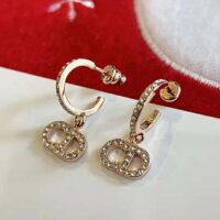 Dior Women Clair D Lune Earrings Pink-Finish Metal and Pink Crystals (1)