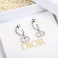 Dior Women Clair D Lune Earrings Silver-Finish Metal and Silver-Tone Crystals (1)