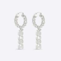 Dior Women Dio(r)evolution Earrings Silver-Finish Metal and Silver-Tone Crystals (1)