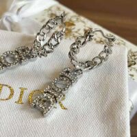 Dior Women Dio(r)evolution Earrings Silver-Finish Metal and Silver-Tone Crystals (1)