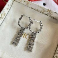 Dior Women Dio(r)evolution Earrings Silver-Finish Metal and Silver-Tone Crystals (1)