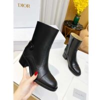 Dior Women Shoes CD D-Folk Heeled Ankle Boot Black Perforated Calfskin 4.5 Cm Heel (2)